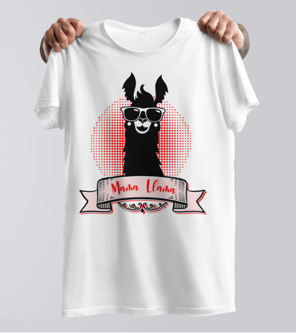 Mama Llama Cool Mom Mother Grandma Auntie81 Fun Llama Wearing Sunglasses T-Shirt