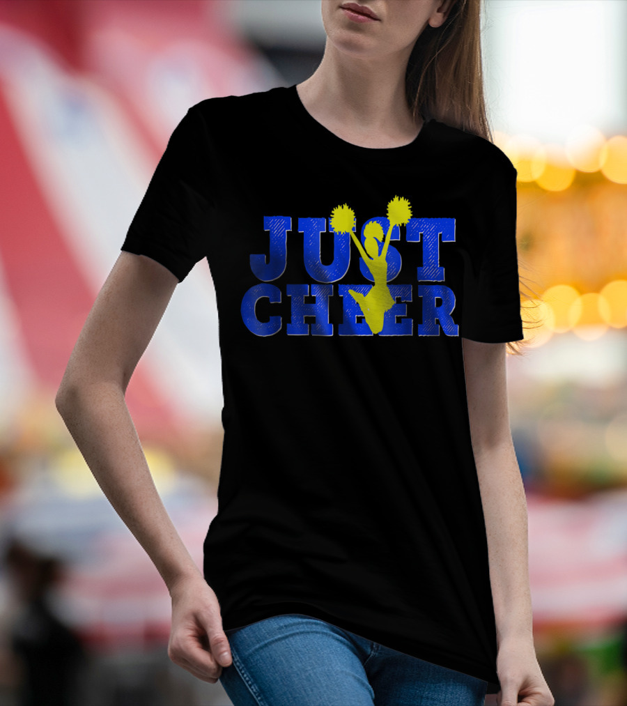 Cheerleading Pom Poms Just Cheer Mom Coach Daughter T-Shirt