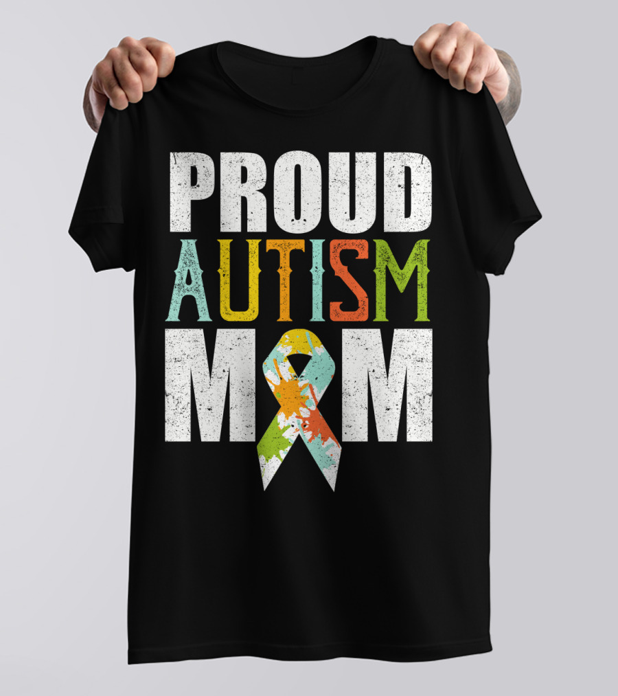 Proud Autism Mom Multicolor Awareness T-Shirt
