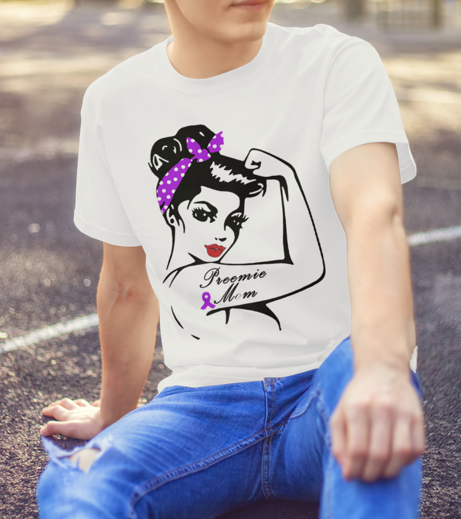 Preemie Mom Strong Rosie Purple T-Shirt