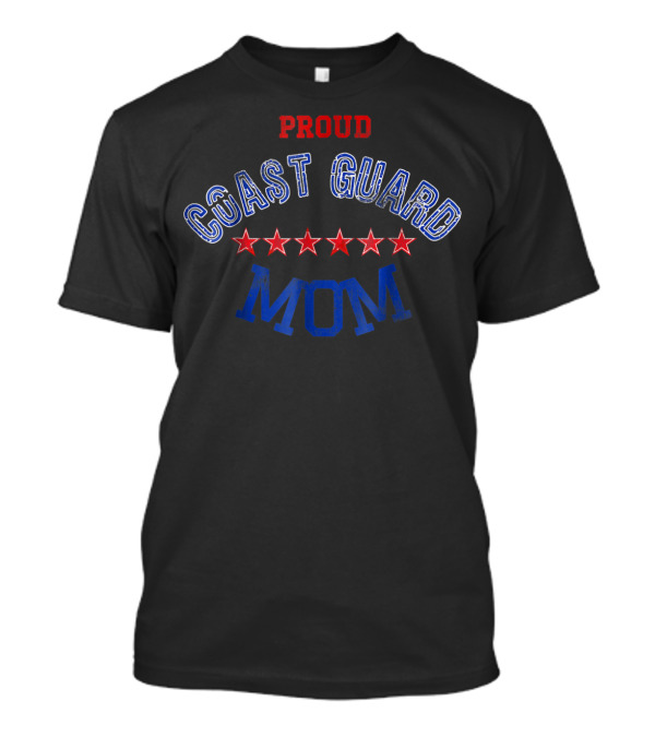 Proud Coast Guard Mom Red Stars T-Shirt