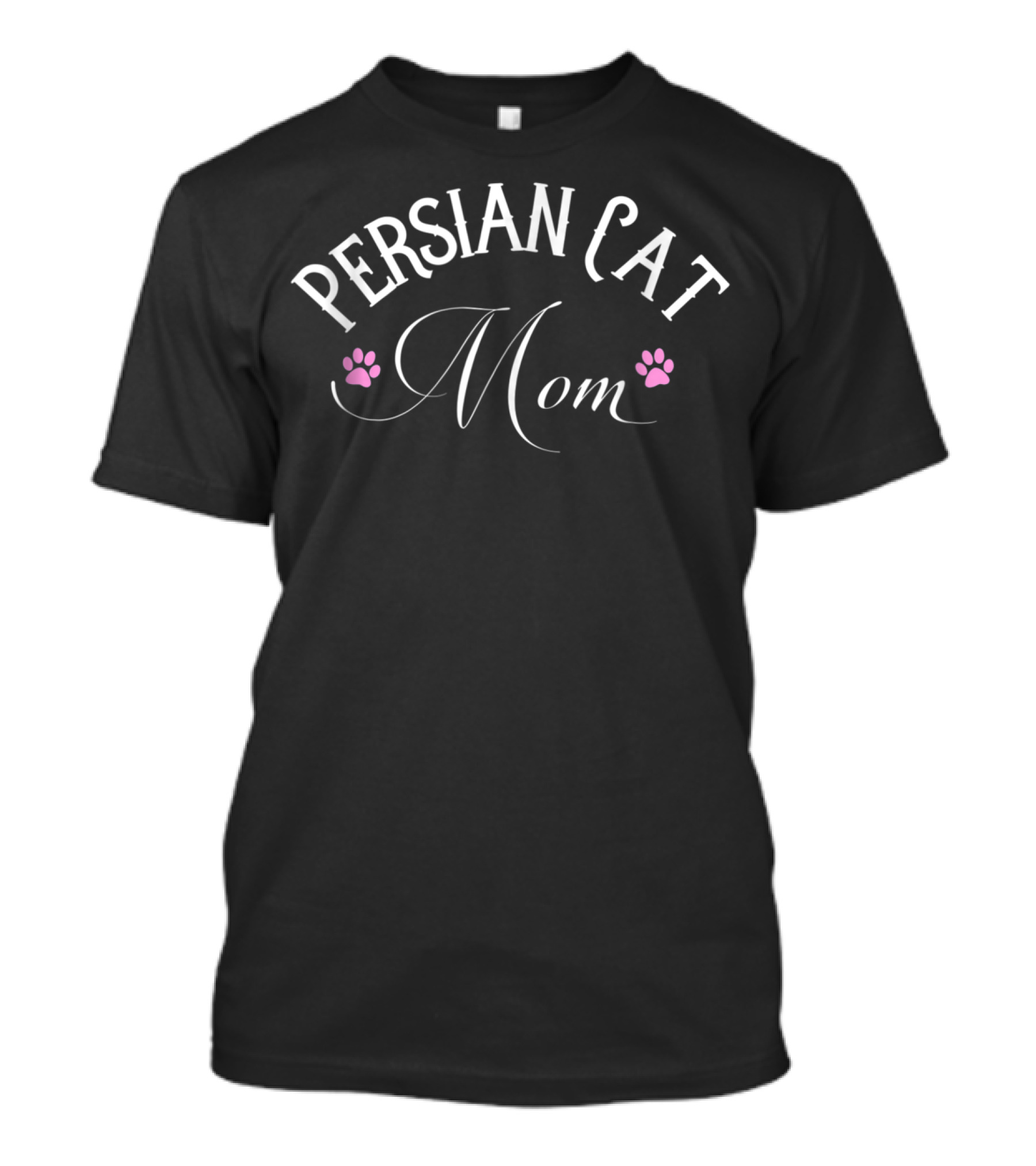 Persian Cat Mom Cute Pink Paw T-Shirt