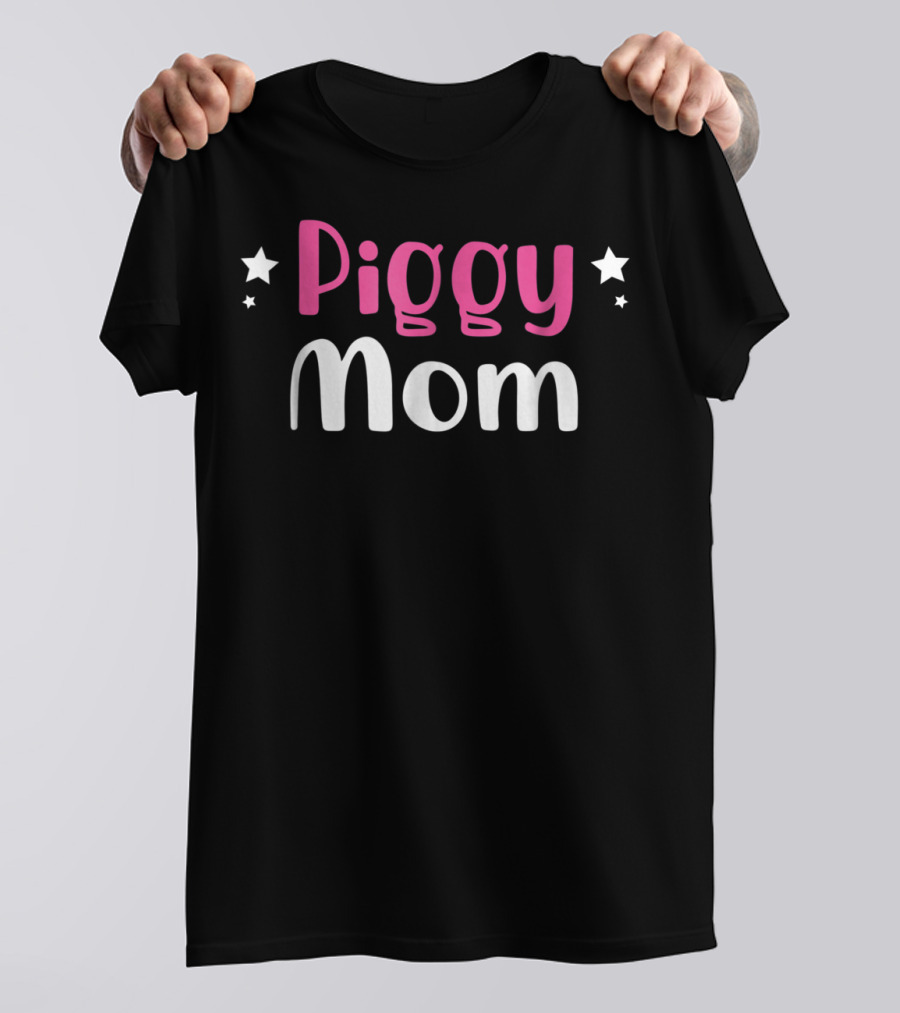 Piggy Mom Pot Belly Pig Lover Stars T-Shirt