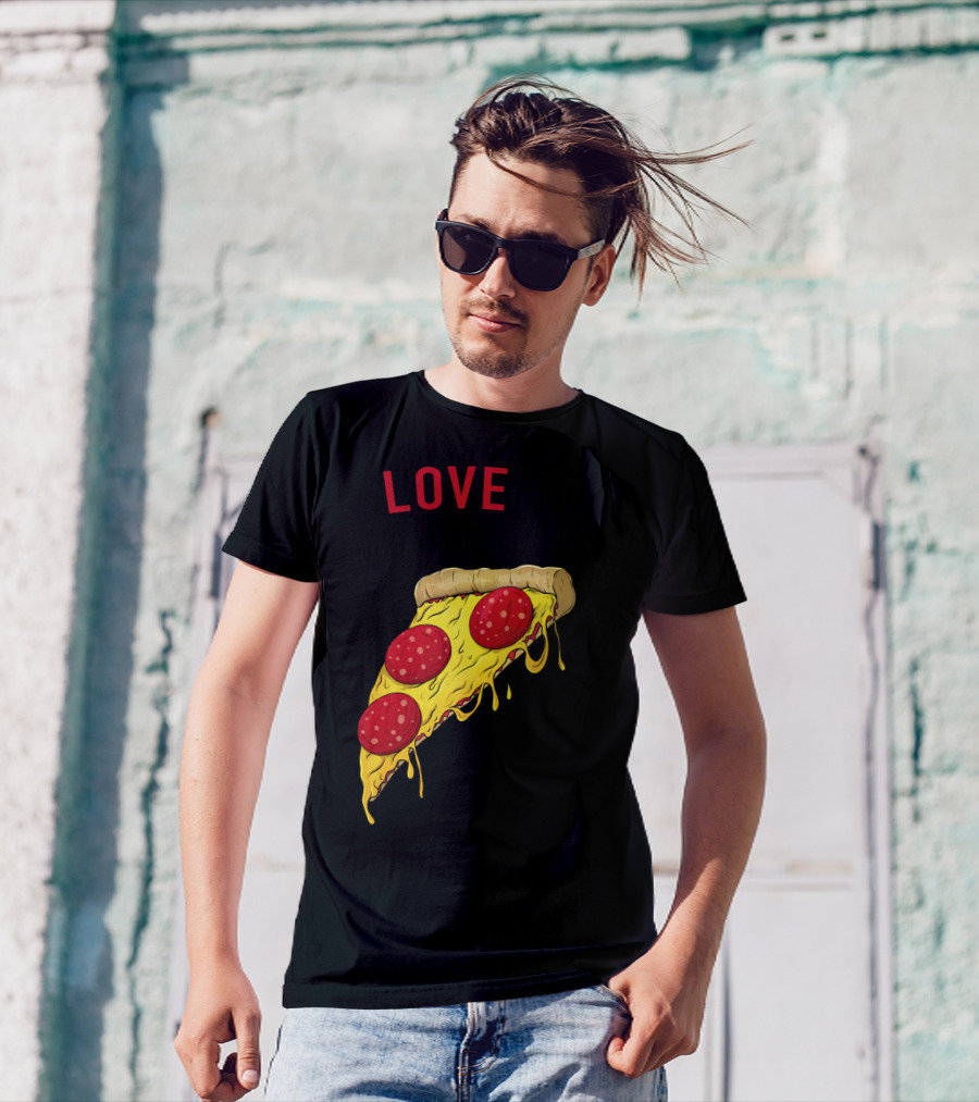 LOVE AT FIRST SLICE Pizza Men Girls Mom And Baby68 T-Shirt