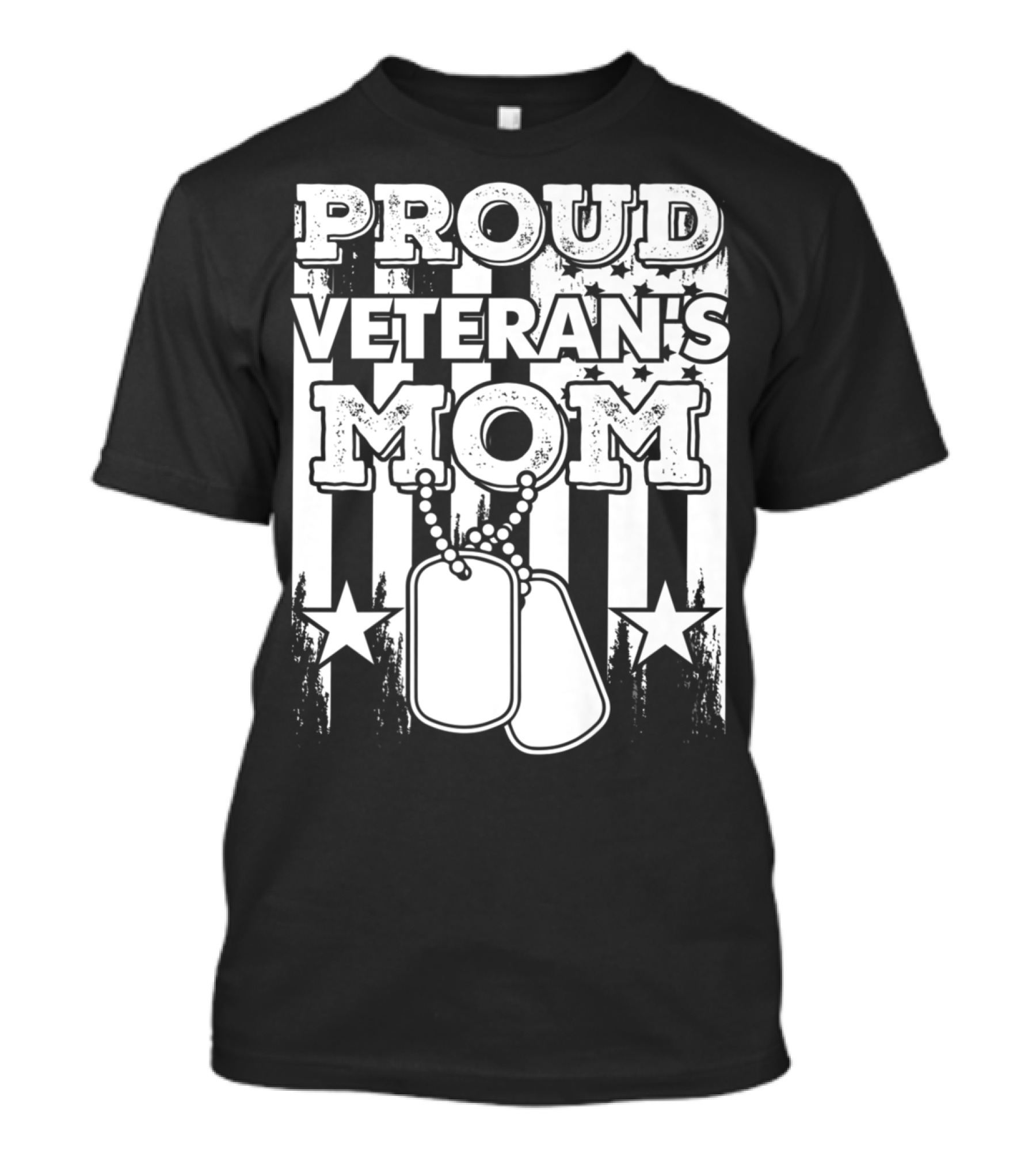 Proud Veteran's Mom Military Dog Tags T-Shirt