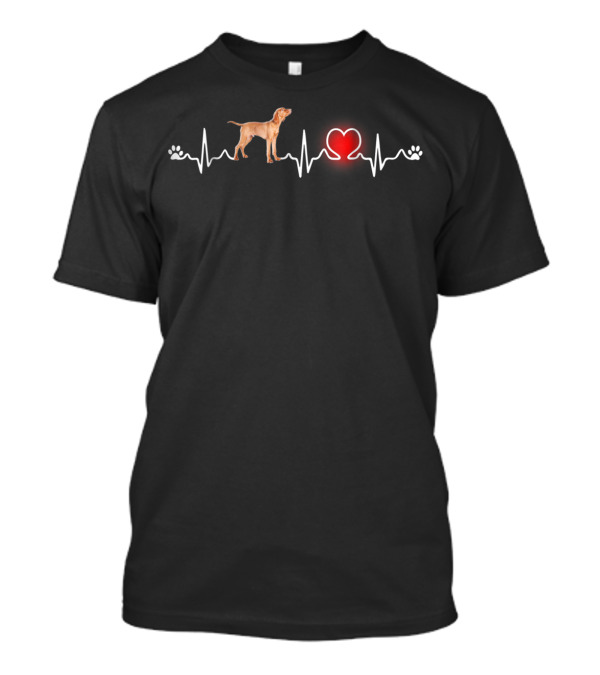 Vizsla Heartbeat Paw Prints T-Shirt