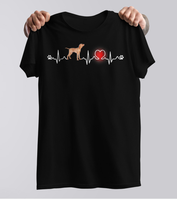 Vizsla Heartbeat Paw Prints T-Shirt