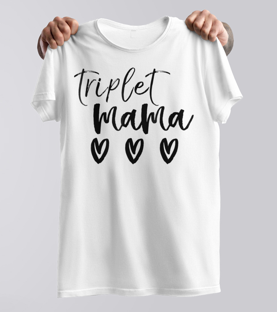 Triplet Mama Heart Trio Multiples73 T-Shirt