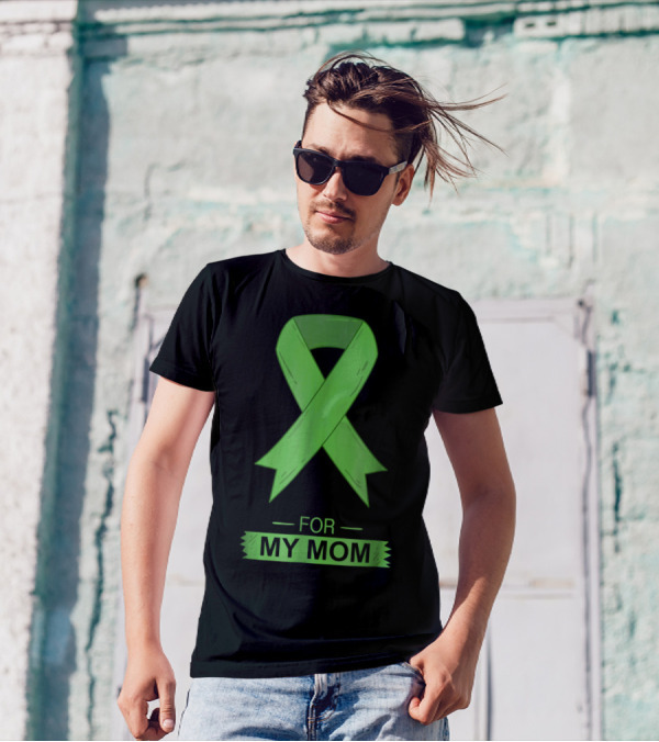 Bile Duct Cancer Aware Green Ribbon For My Mom T-Shirt