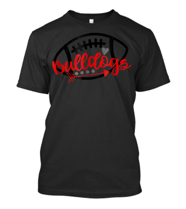 Bulldogs Football Mom Bulldog Mascot With Heart And Arrow T-Shirt