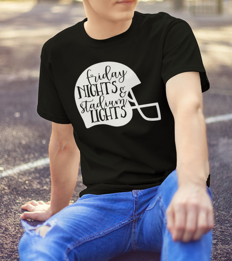 Friday Nights Stadium Lights Football Helmet Mom Mama Fan 3 T-Shirt