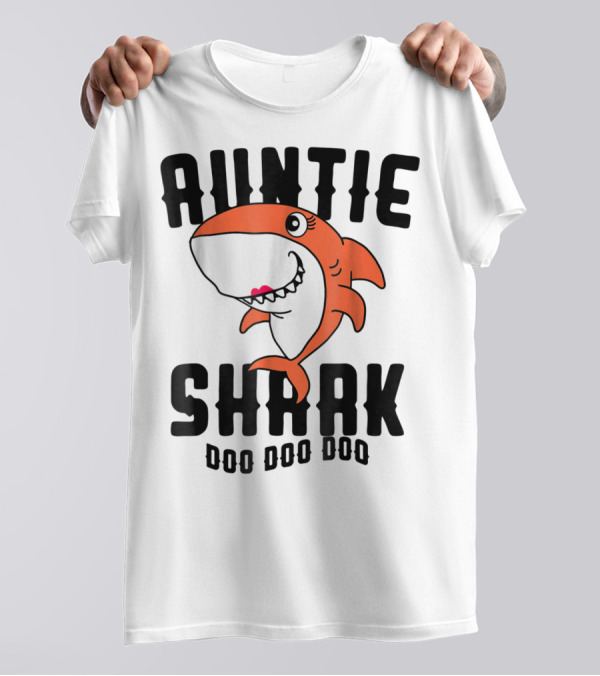 Auntie Shark Doo Doo Doo Mom Grandma Halloween Christmas T-Shirt