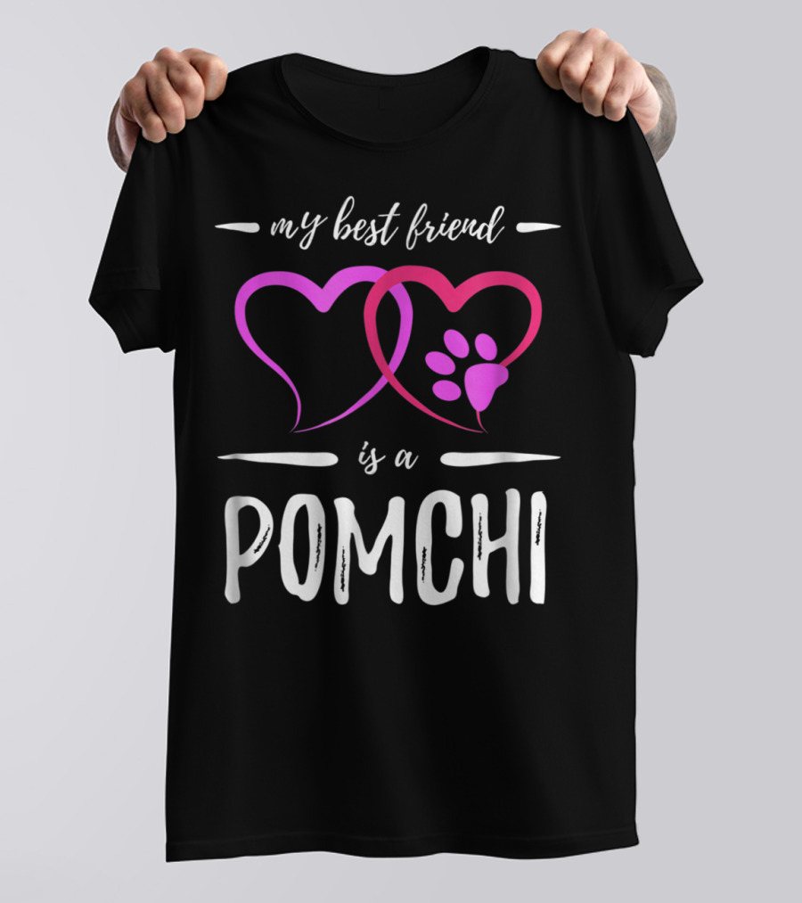 My Best Friend Is A Pomchi Dog Mom Funny Idea T-Shirt