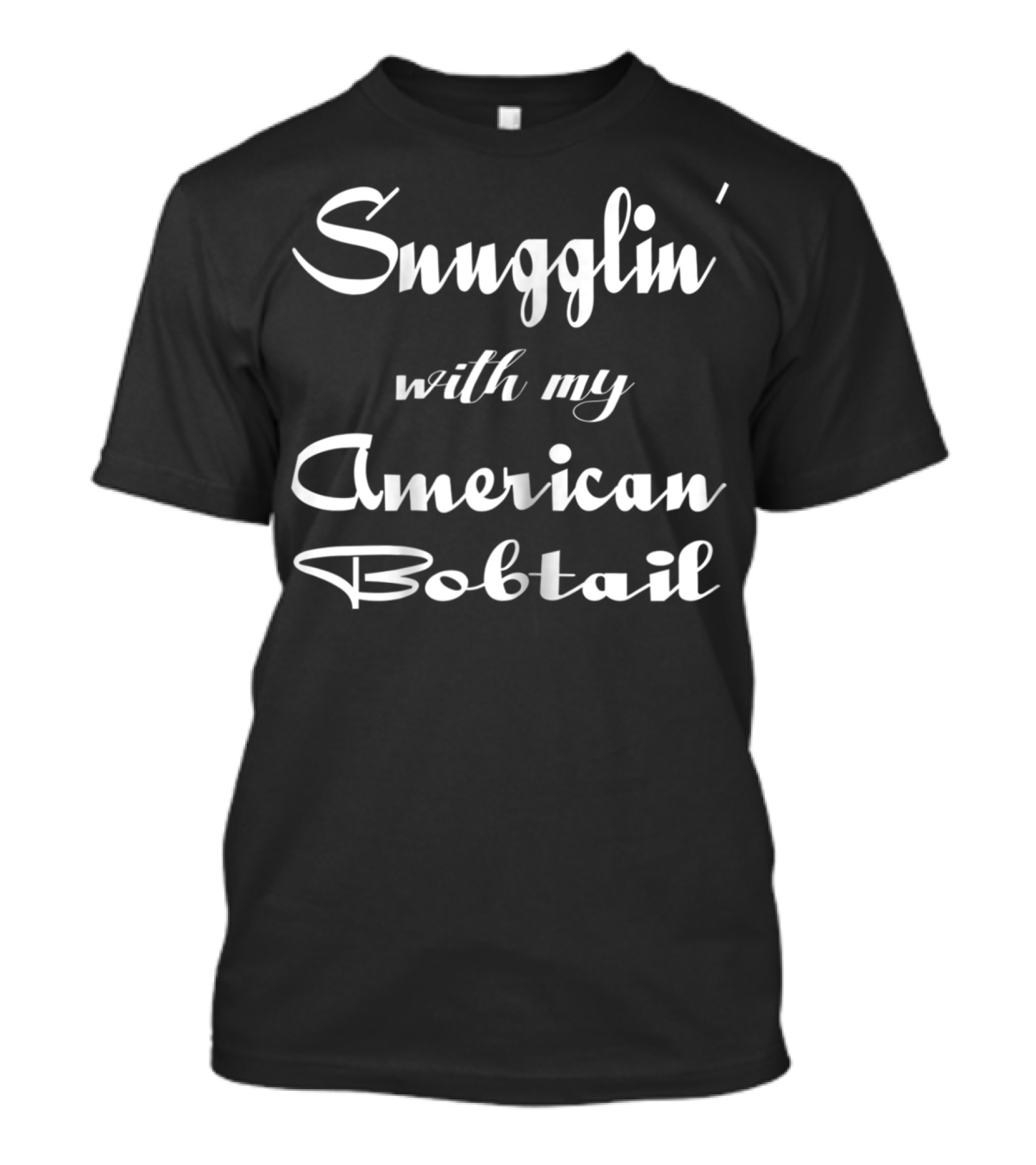 Snugglin' With My American Bobtail Cat Mom Cat Lover Mama T-Shirt