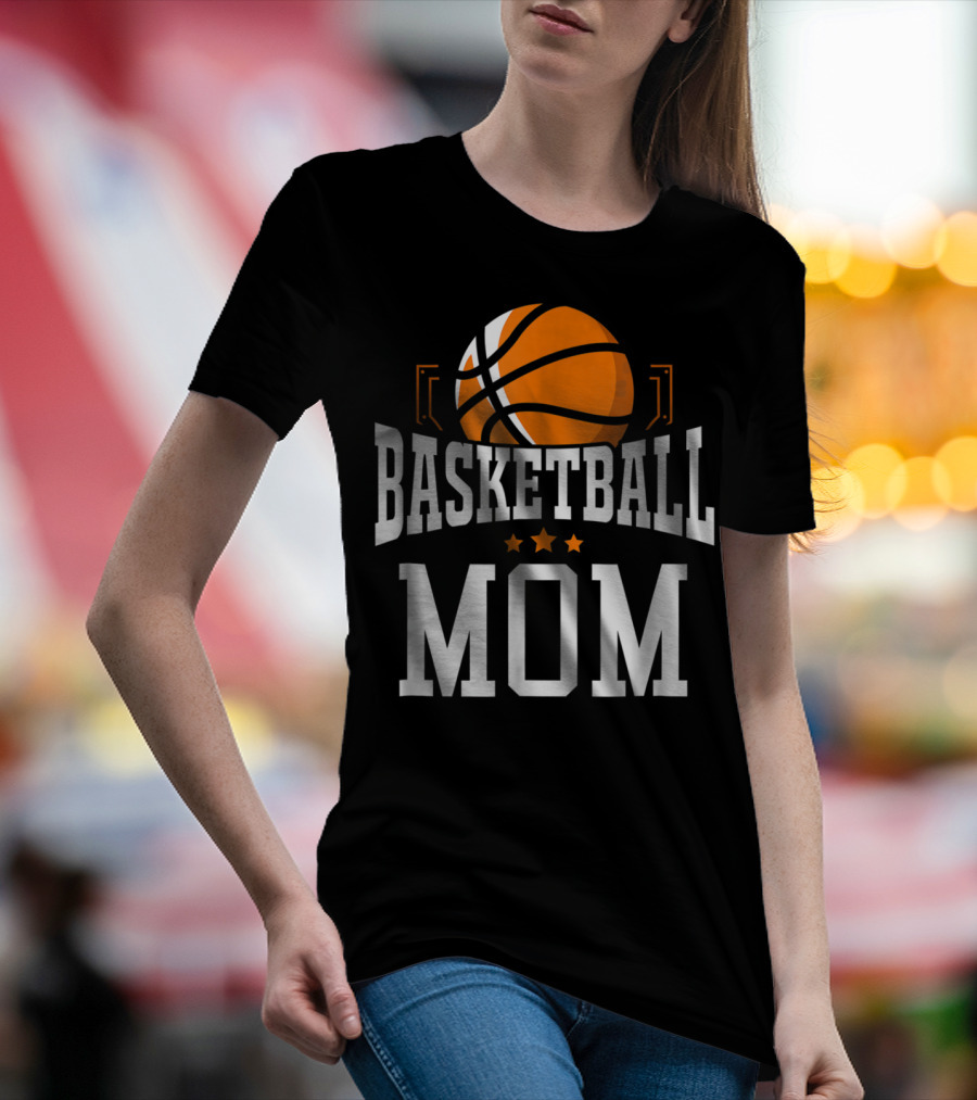 Basketball Mom Stars Hoop Sport T-Shirt