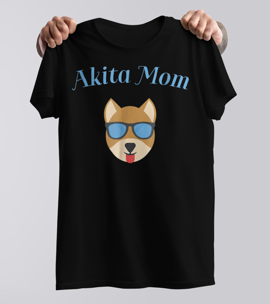Akita Mom Dog With Sunglasses Celebrating Puppy Love And Fur Babies T-Shirt