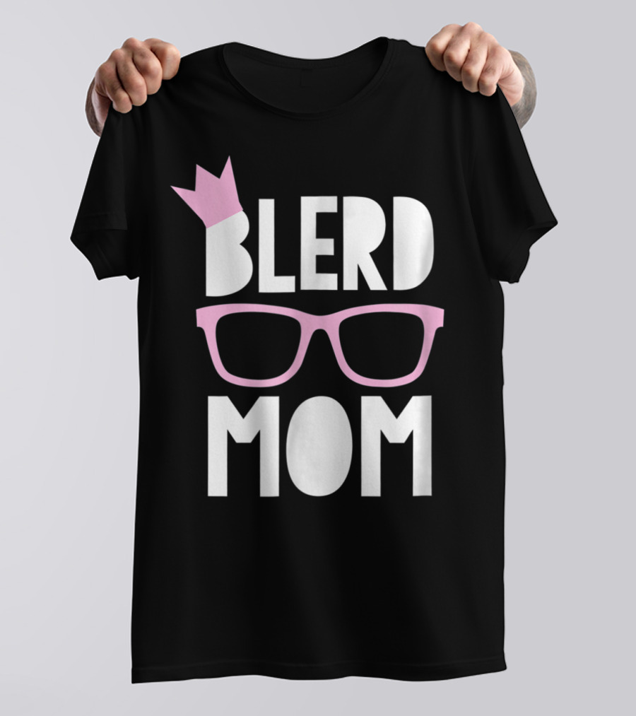 Blerd Mom Geeky Glasses Black Nerd Mom Crown T-Shirt