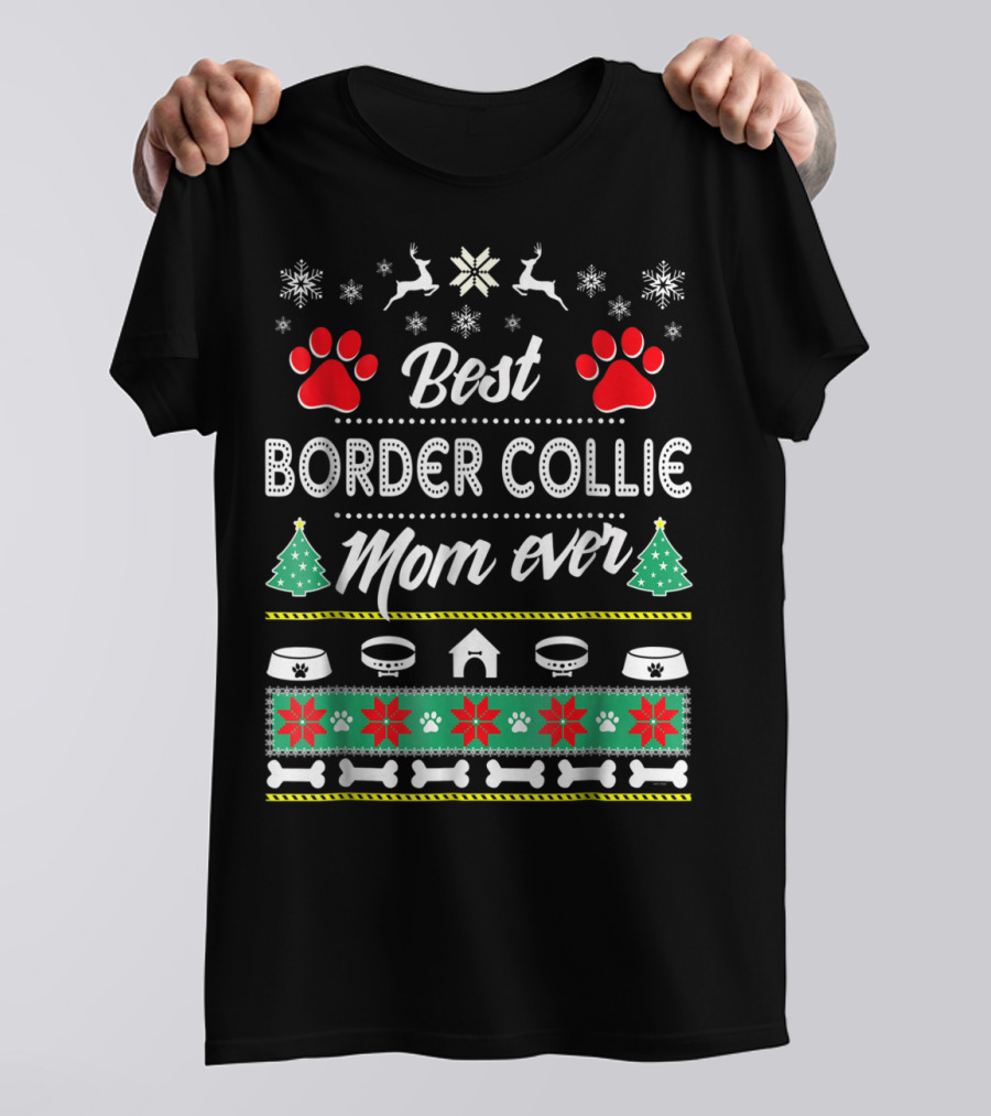 Best Border Collie Mom Ever Christmas T-Shirt