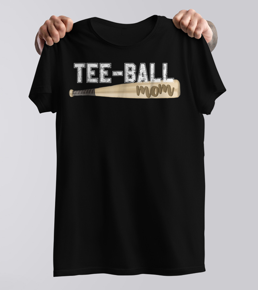 Tee-Ball Mom Baseball Bat Cute Teeball T-Shirt