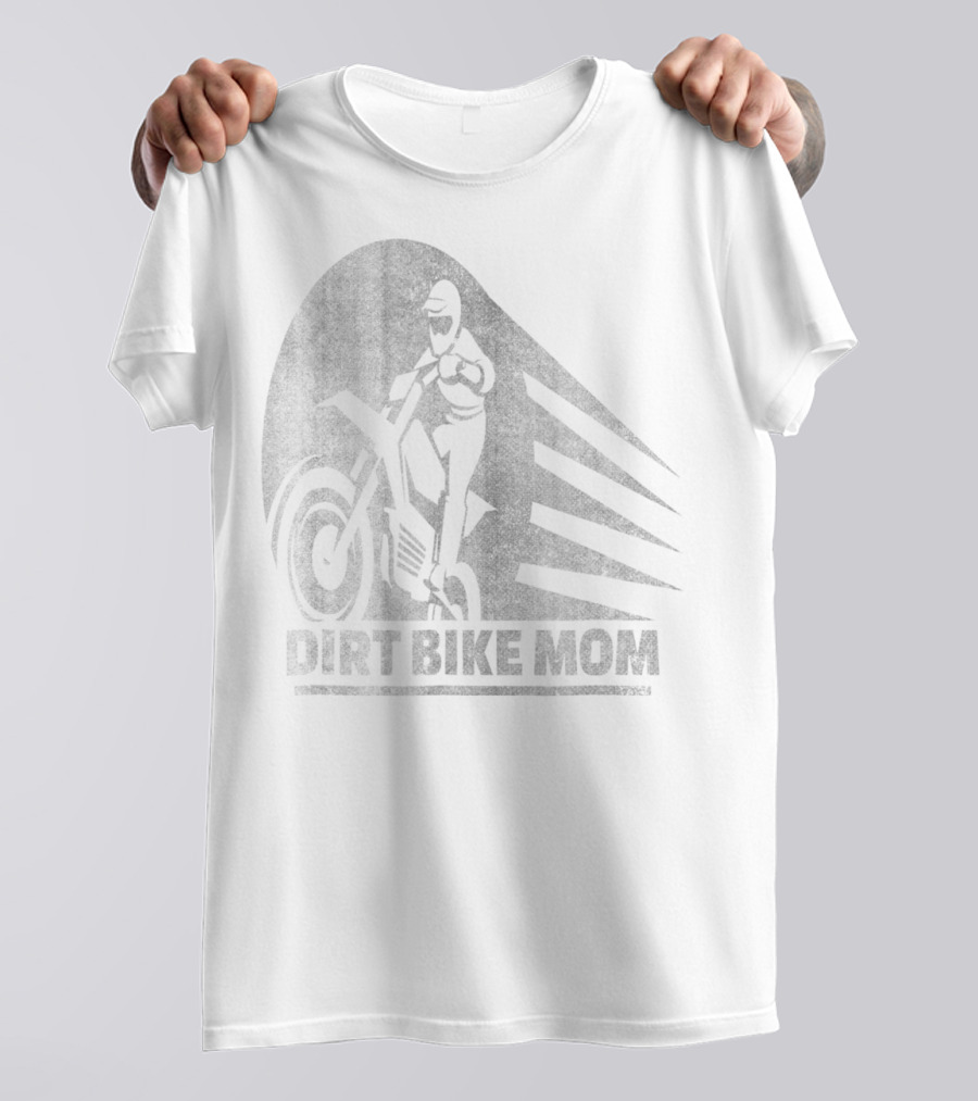 Dirt Bike Mom Vintage Worn Distressed Look Motorcycle Rider T-Shirt