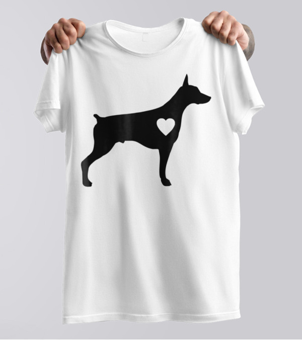 Doberman Heart Love Silhouette Dog Mom90 T-Shirt