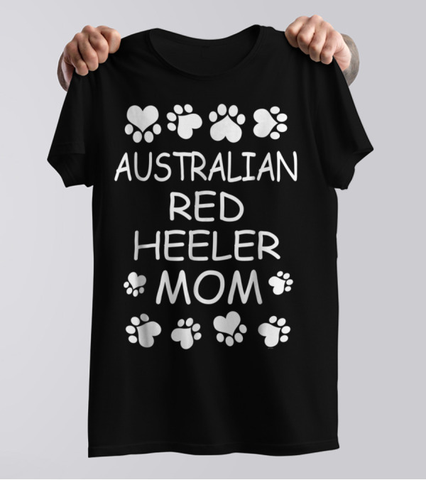 Australian Red Heeler Mom Paw Prints T-Shirt