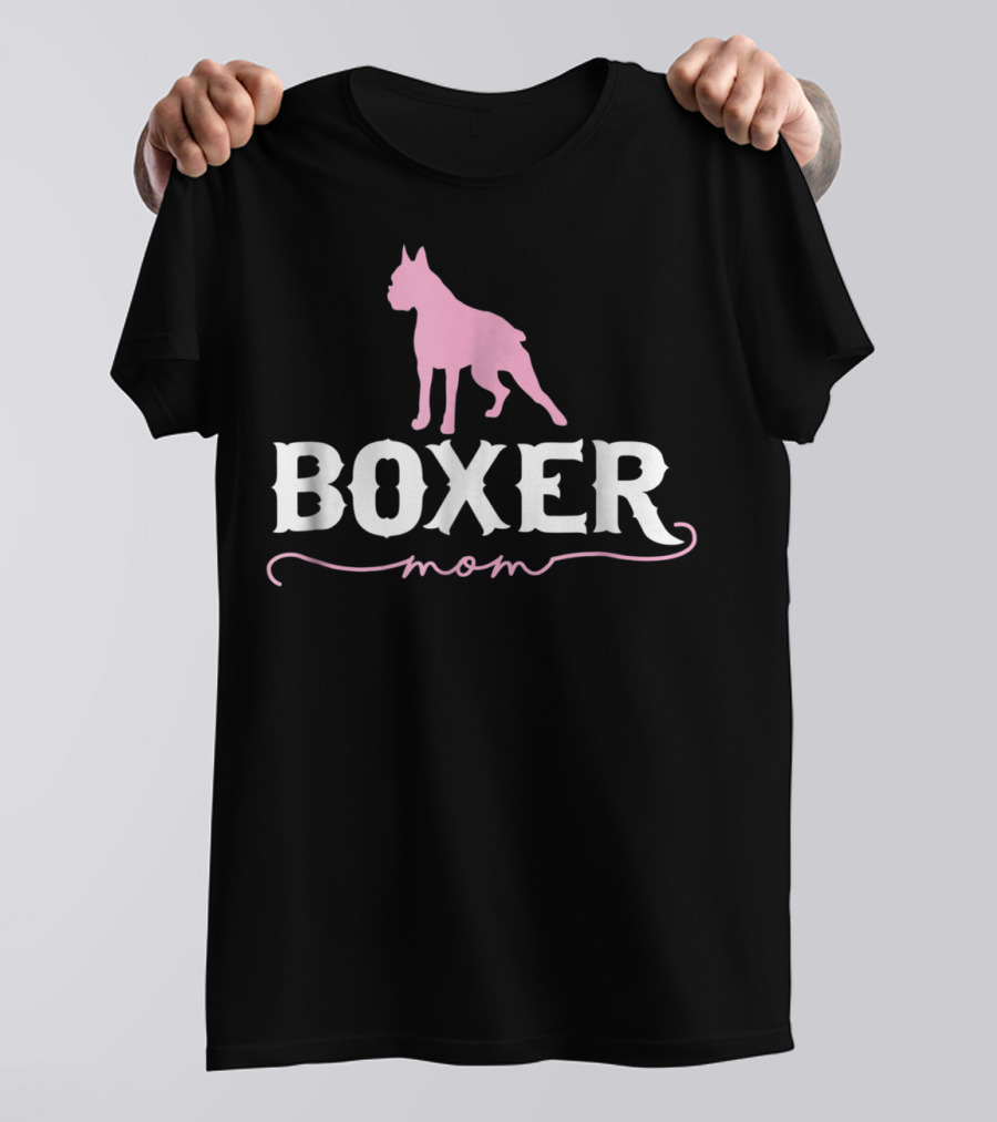 Boxer Mom Pink Dog T-Shirt