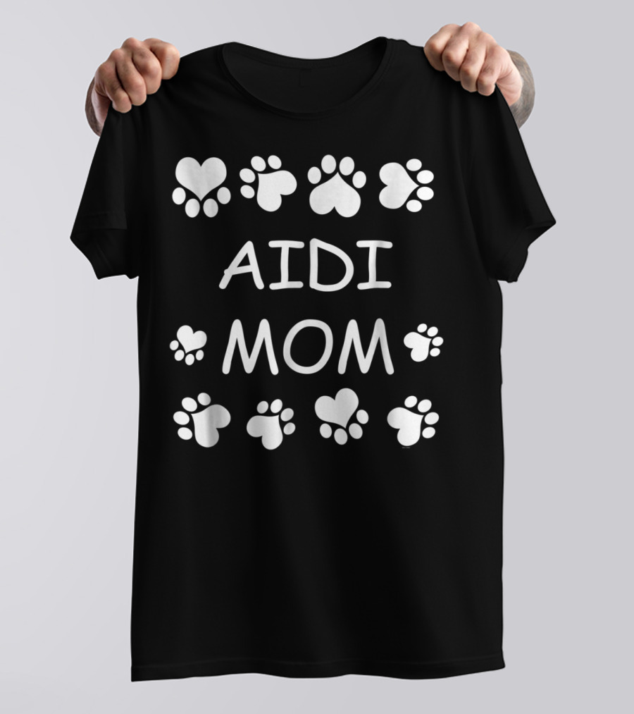 Aidi Mom Paw Print Heart Lover Christmas Birthday T-Shirt