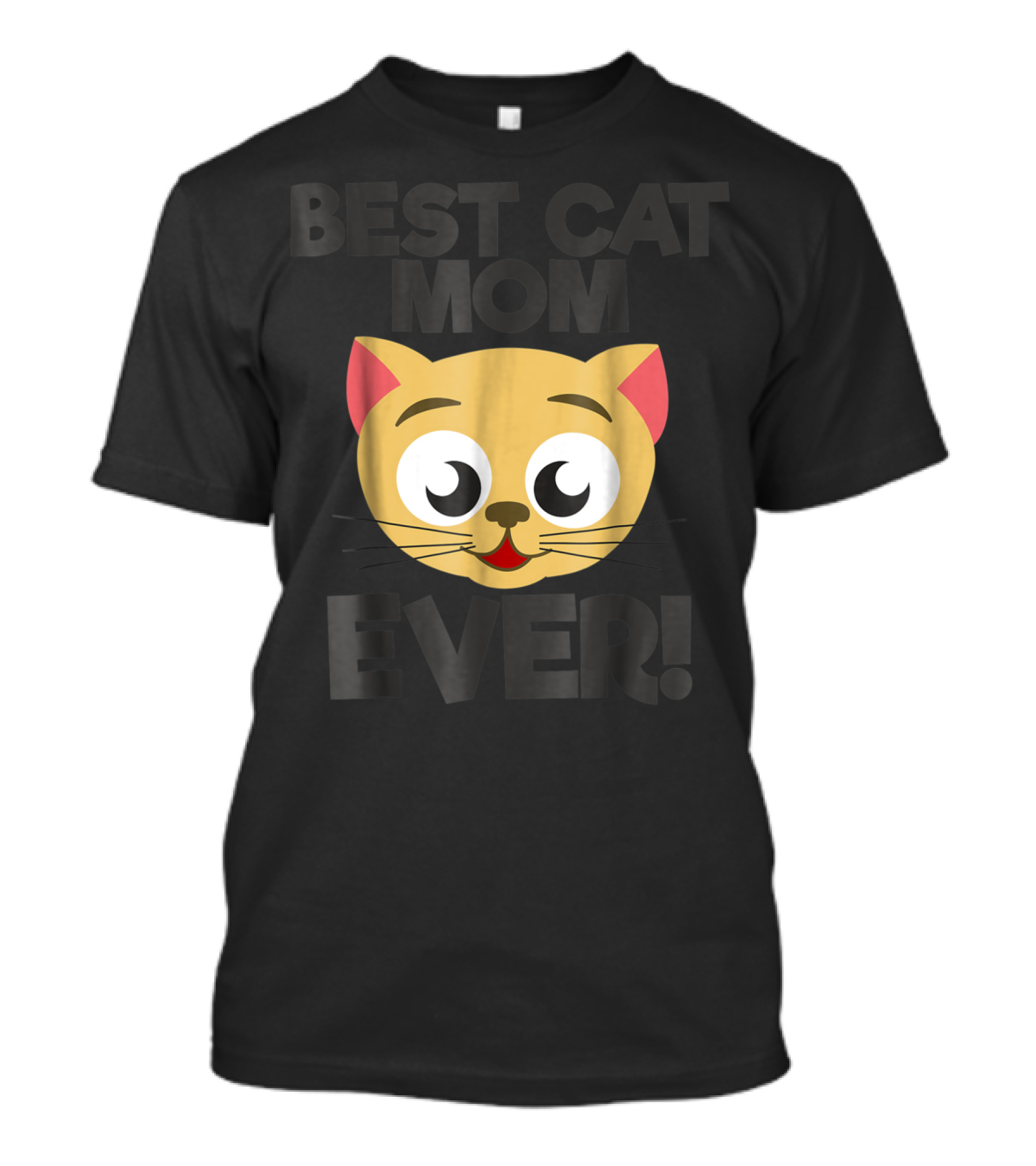 Best Cat Mom Ever Cute Cartoon Cat Face T-Shirt