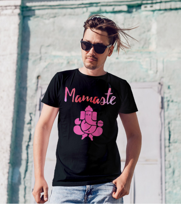 Mamaste Cute Mom Yoga Namaste Ganesh T-Shirt