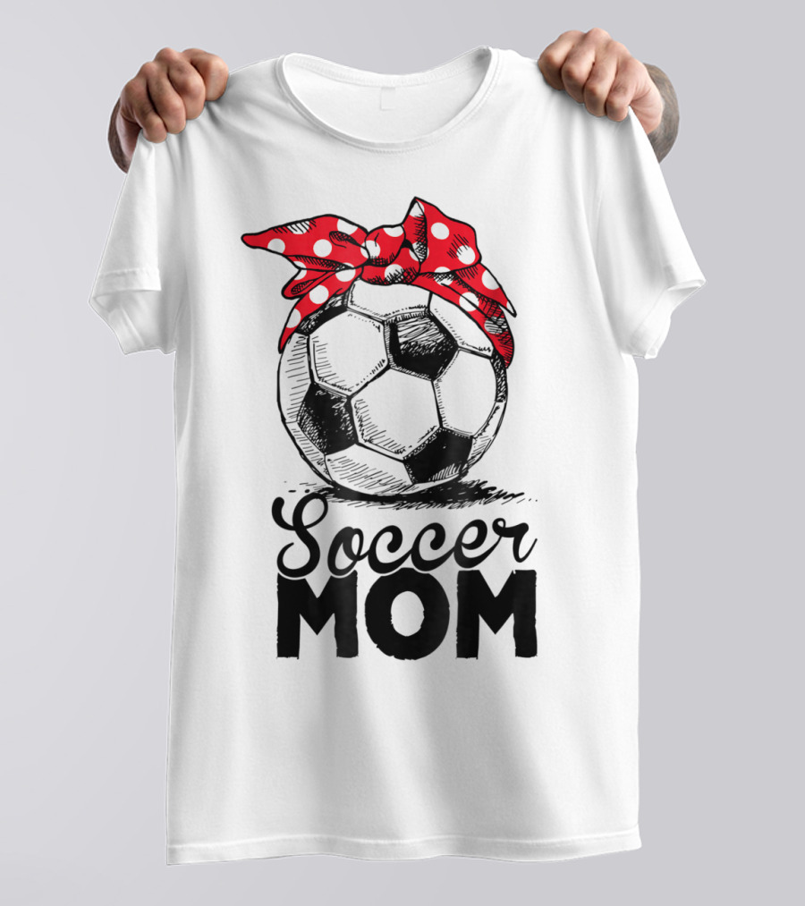 Funny Soccer Mom Polka Dot Bandana Vintage Soccer Fan Player17 T-Shirt