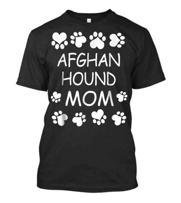 Afghan Hound Mom Paw Heart Design For Christmas Birthday T-Shirt