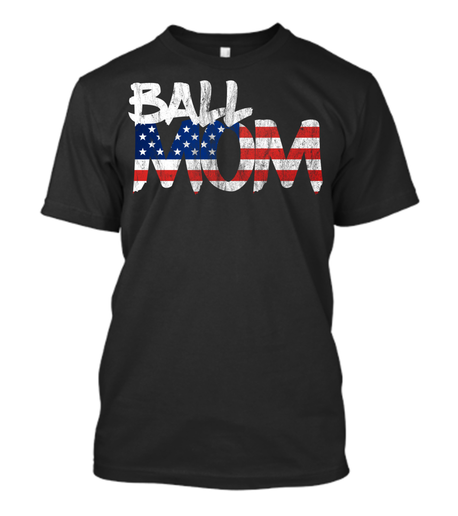 Ball Mom Vintage American Flag 4th Of July Momma69 T-Shirt