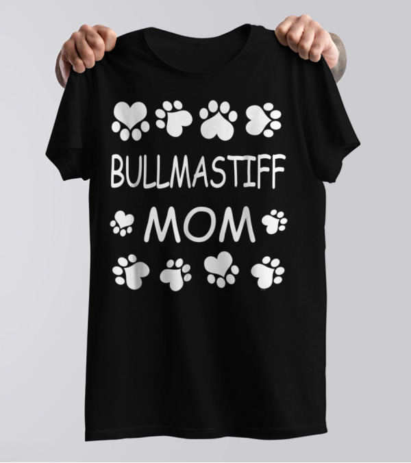 Bullmastiff Mom Paws Love Christmas Birthday T-Shirt