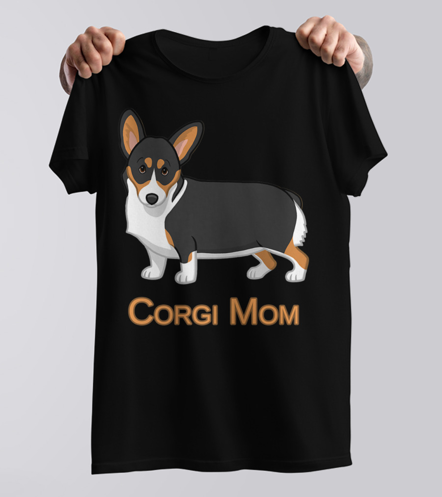 Corgi Mom Black Tricolor Cute Pembroke Corgi T-Shirt