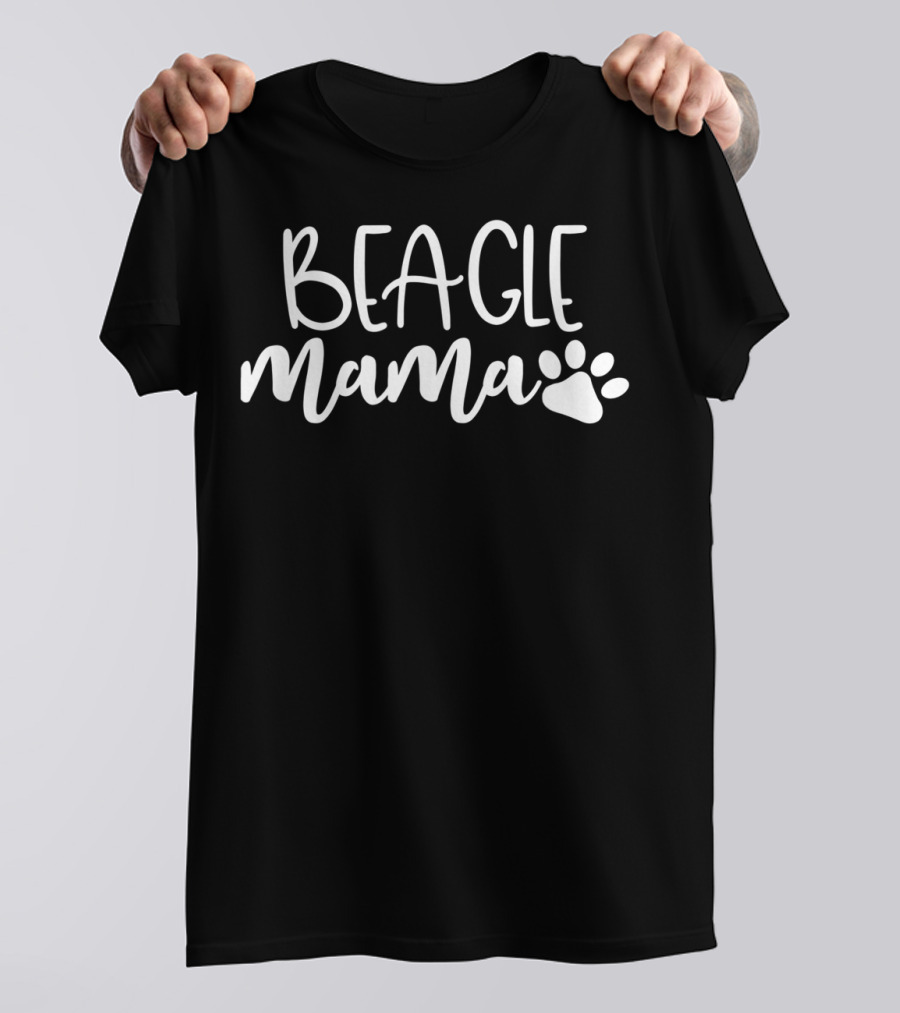 BEAGLE MAMA Women Cute Dog Mom Birthday T90 Pawprint T-Shirt