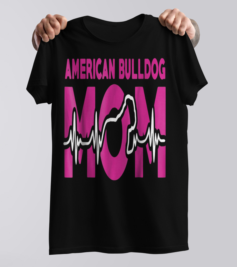 American Bulldog Mom Heartbeat T-Shirt