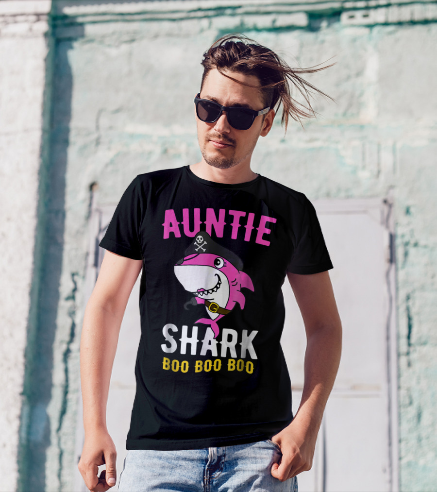 Auntie Pirate Shark Boo Boo Boo T-Shirt