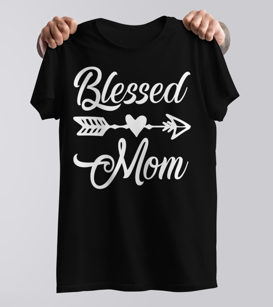 Blessed Mom Heart Arrow Design Thanksgiving24 T-Shirt