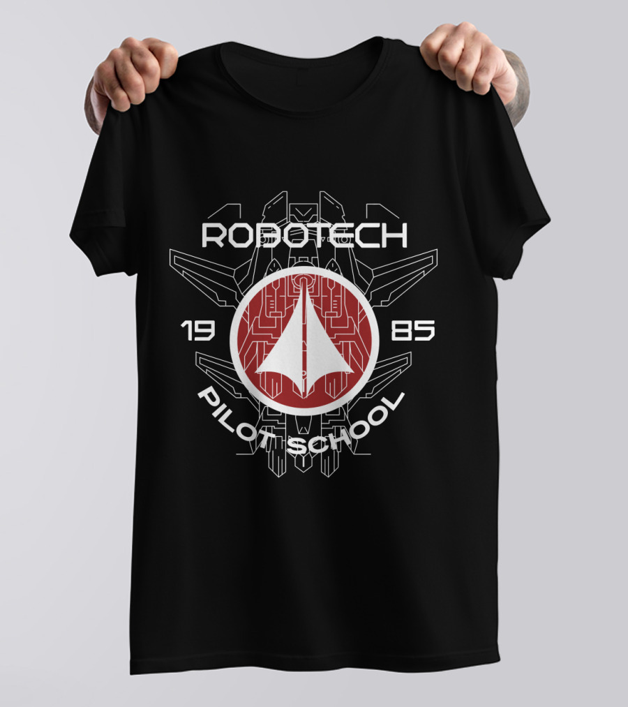 Robotech Pilot School 1985 Mecha Wing Emblem T-Shirt