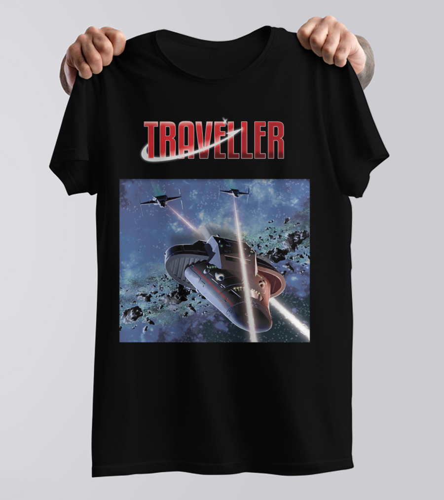 Traveller Space Adventure Cosmic Battle Scene T-Shirt