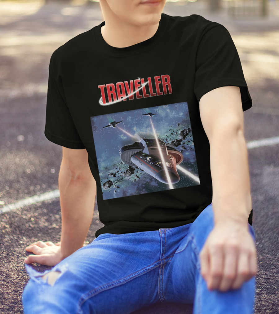 Traveller Space Adventure Cosmic Battle Scene T-Shirt