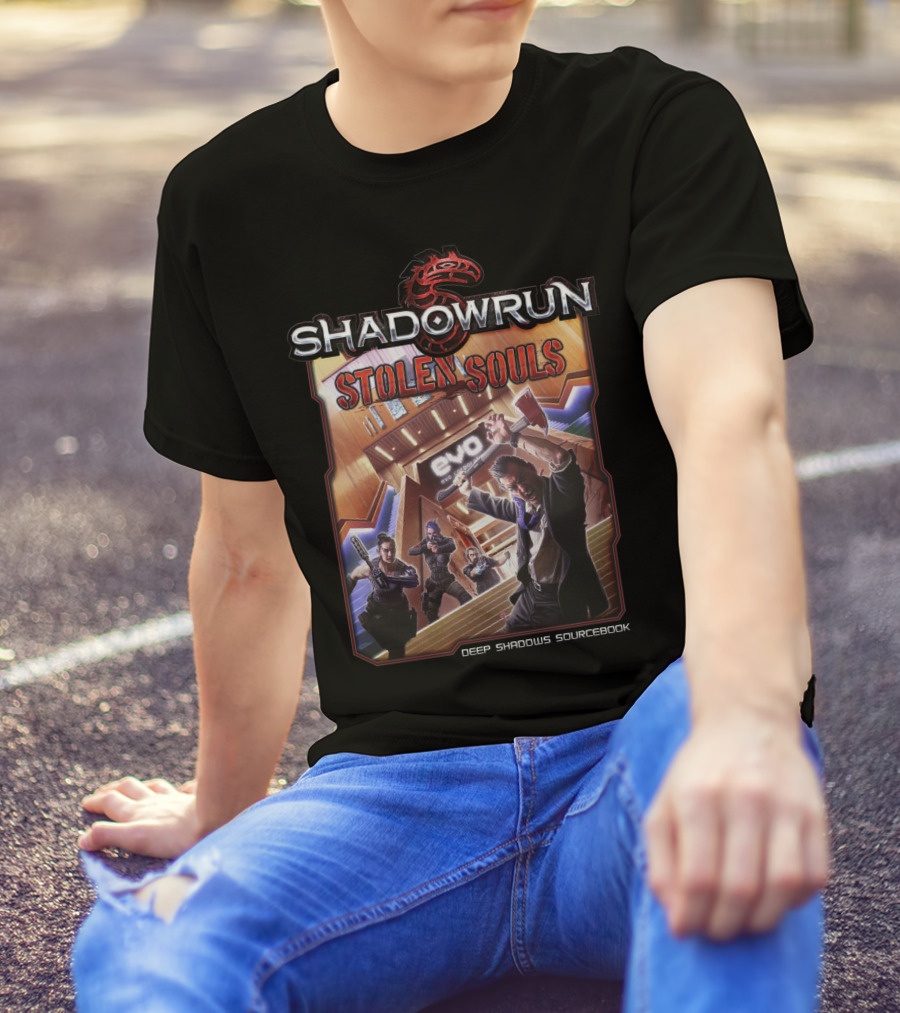 Shadowrun Stolen Souls Deep Shadows Sourcebook T-Shirt