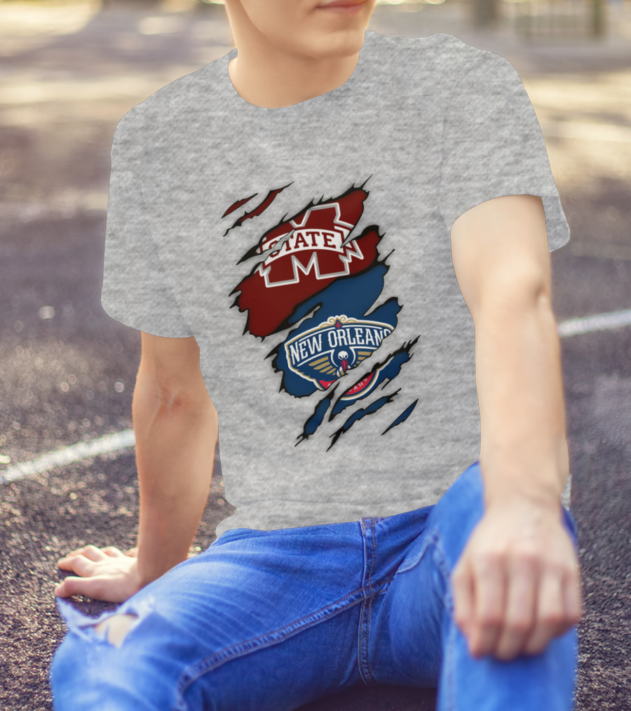 New Orleans Pelicans MS State Logo Crossover T-Shirt