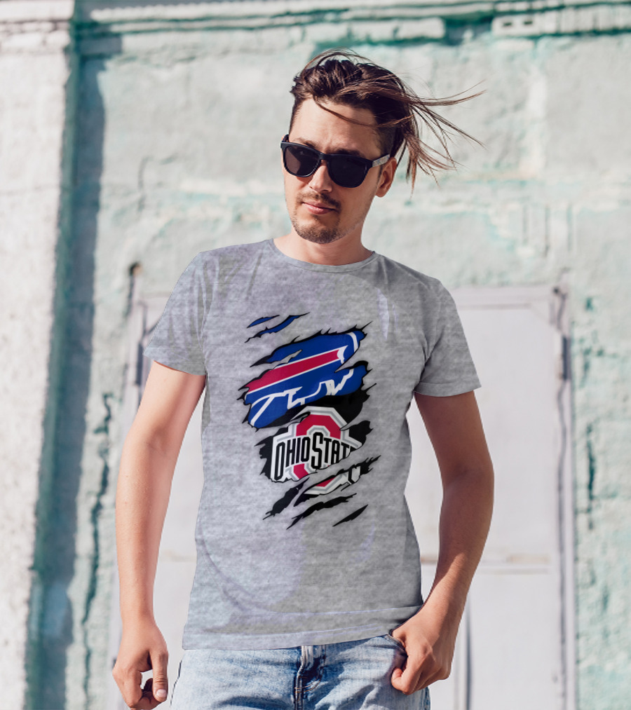 Buffalo Bills Ohio State Buckeye Logo Mashup T-Shirt