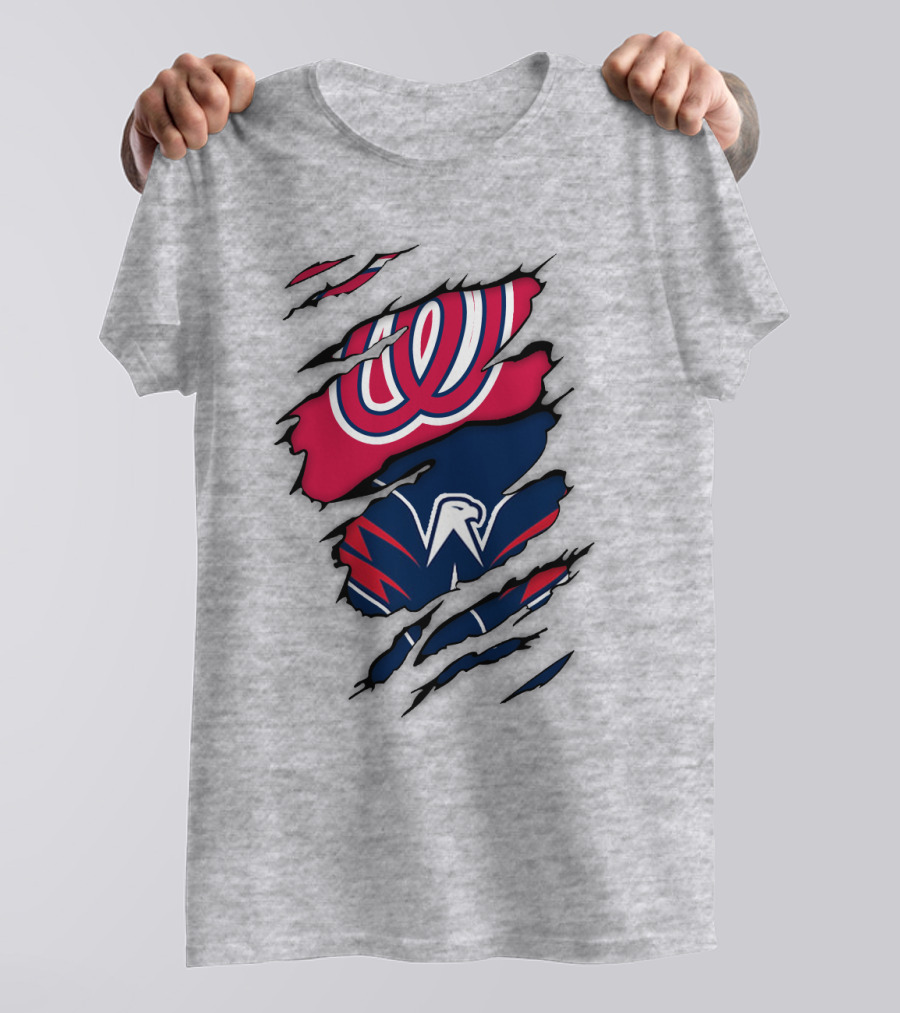 Washington Capitals Nationals Logos Fusion T-Shirt