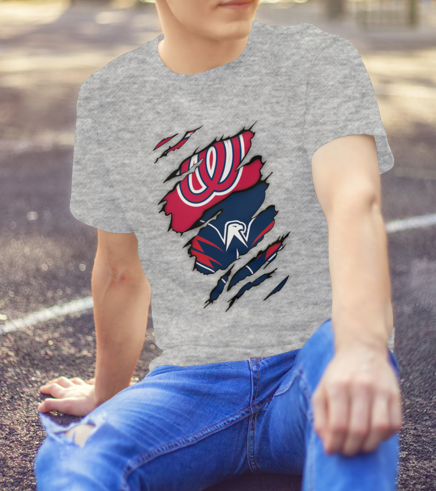 Washington Capitals Nationals Logos Fusion T-Shirt