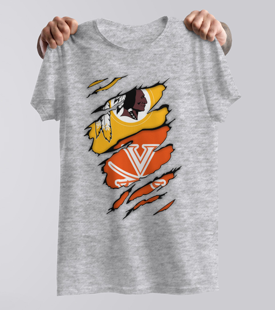 Virginia Cavaliers Washington Football Team Logo Mashup T-Shirt