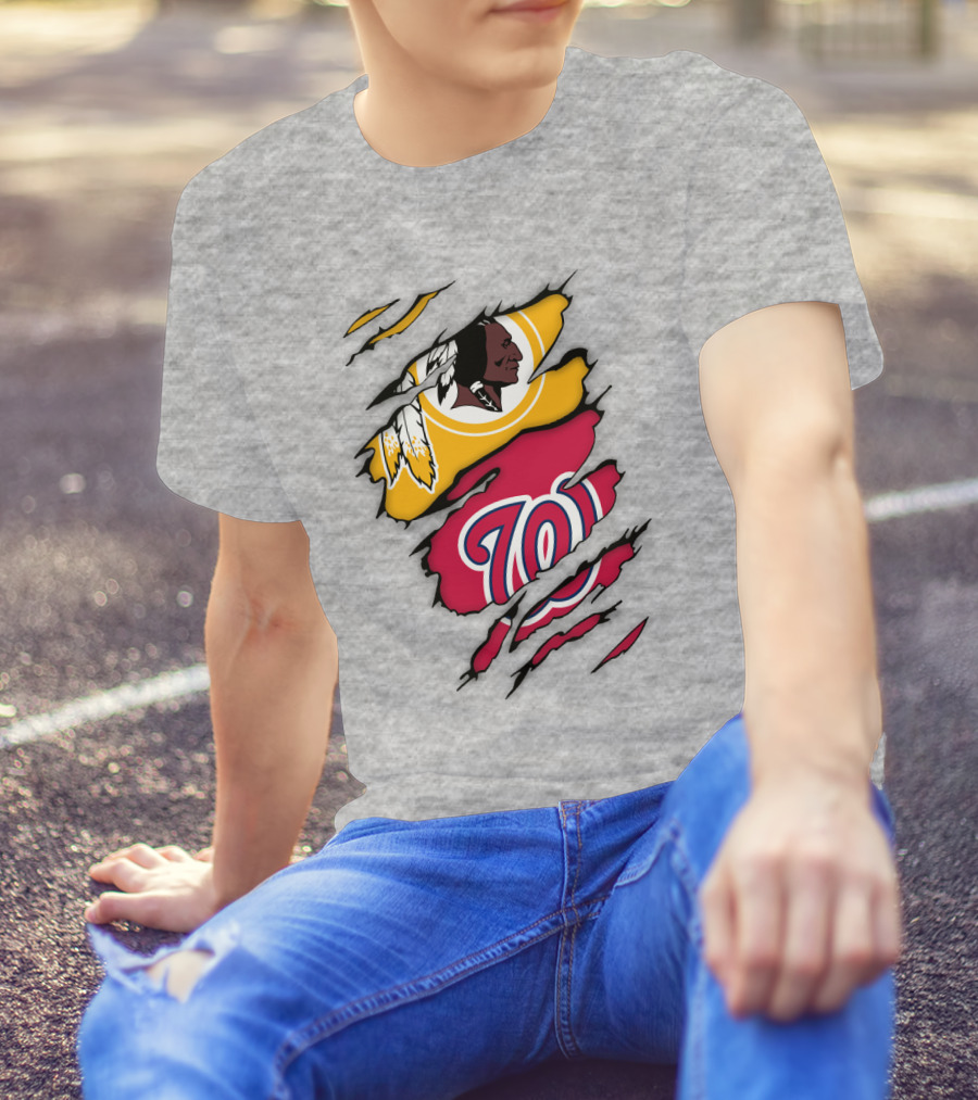Washington Redskins Nationals Logo Mashup T-Shirt