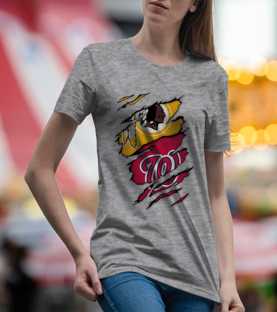 Washington Redskins Nationals Logo Mashup T-Shirt